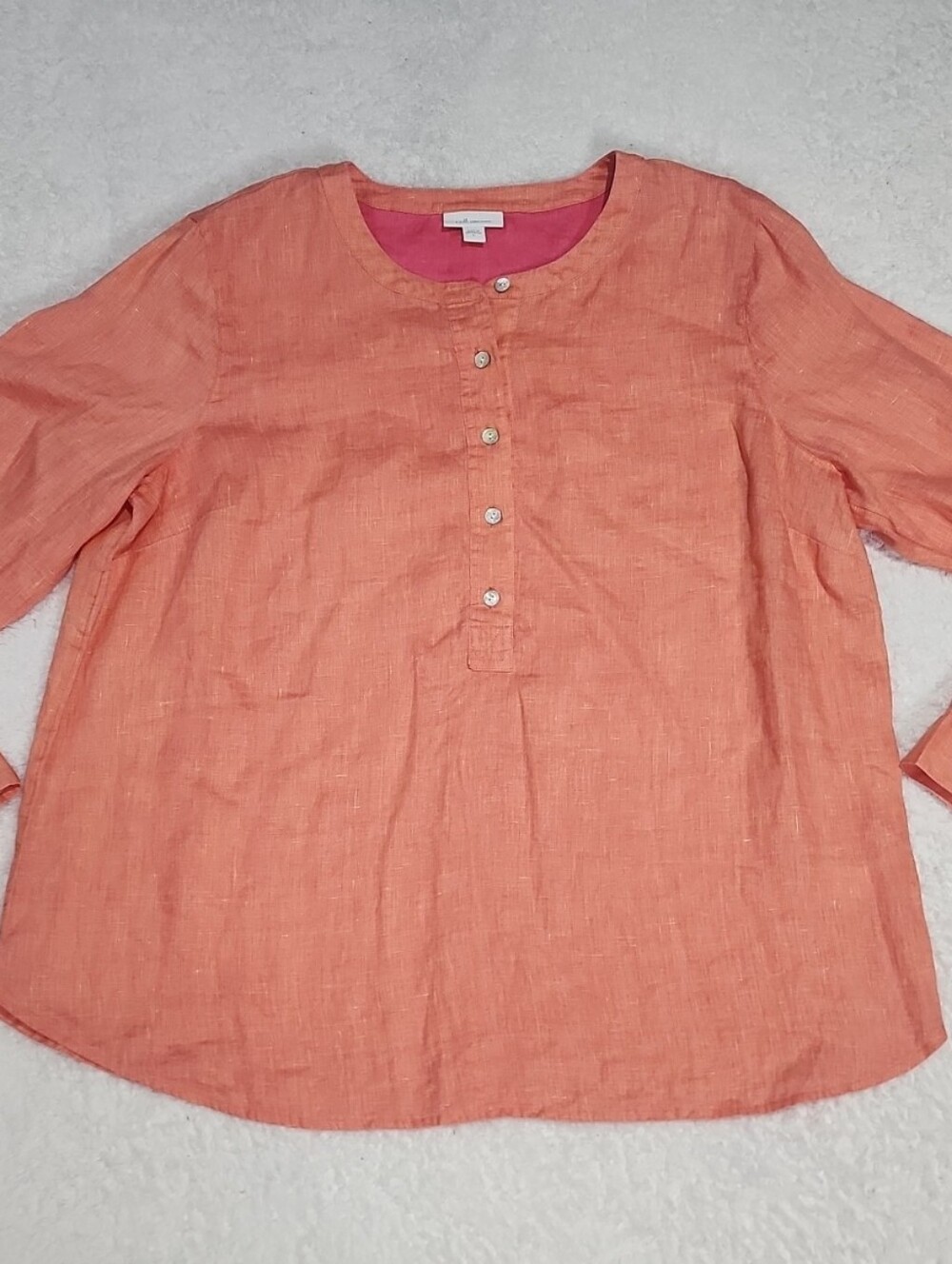 J. Jill Love Linen 100% Linen Long Sleeve Popover Top